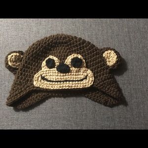 Crocheted monkey hat
